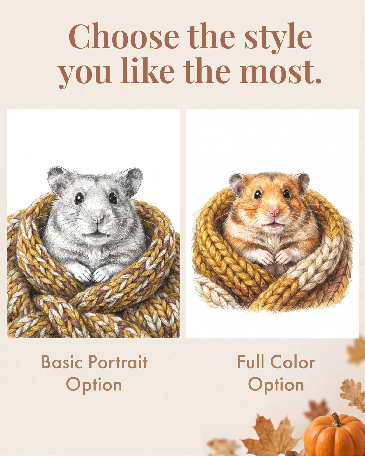 Custom Fall Printable Art Pet Portrait From Photo, Pencil Sketch Drawing (Digital Download)