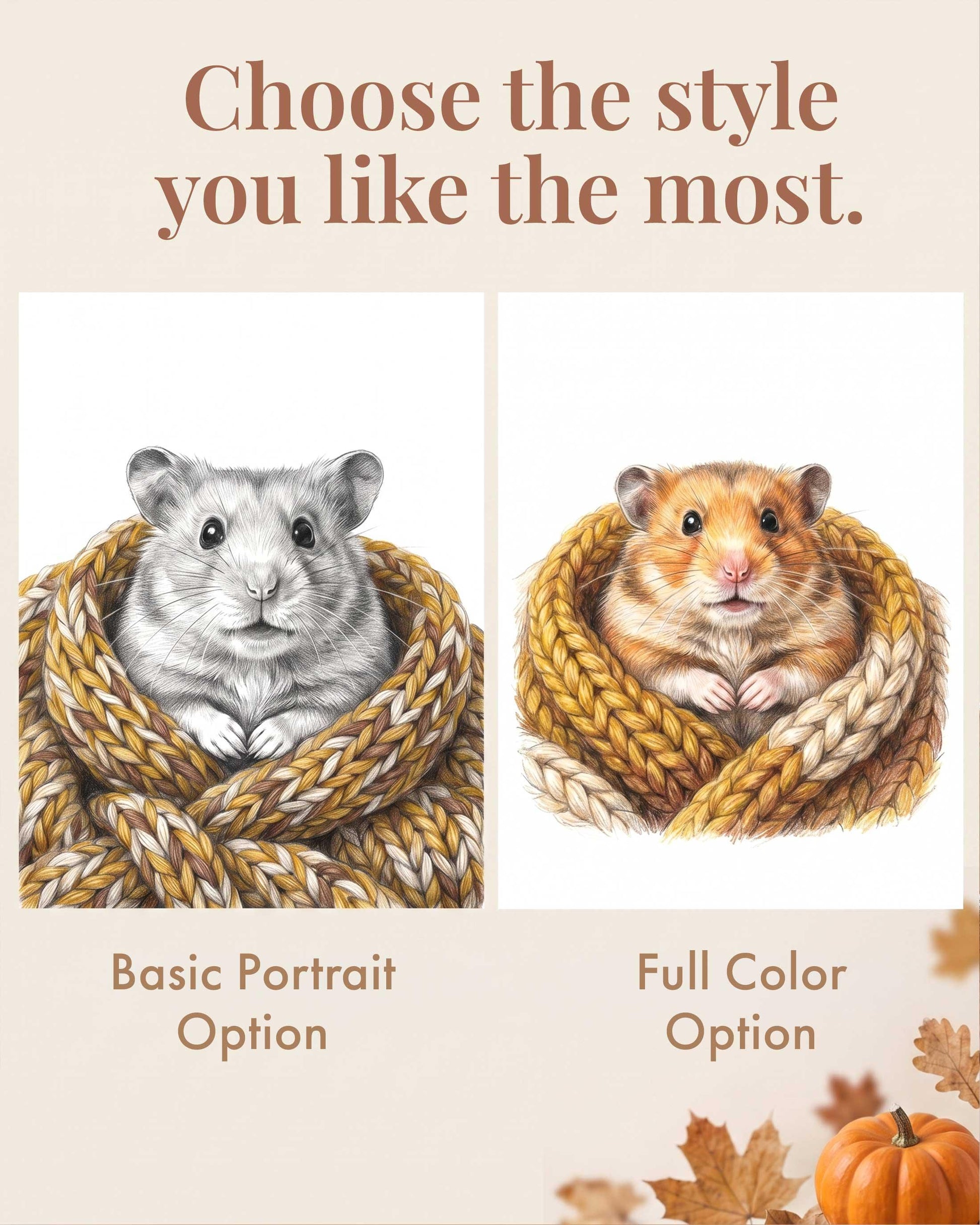 Custom Fall Printable Art Pet Portrait From Photo, Pencil Sketch Drawing (Digital Download)