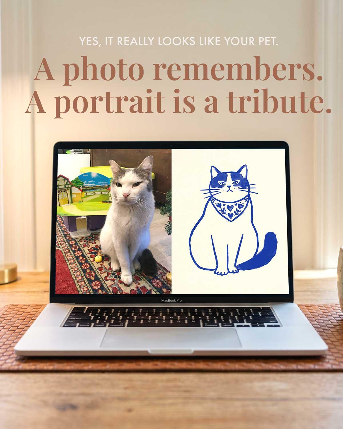 Pet Line Art from Photo Minimalist Dog Cat Portrait Digital Download Pet Memorial Gift